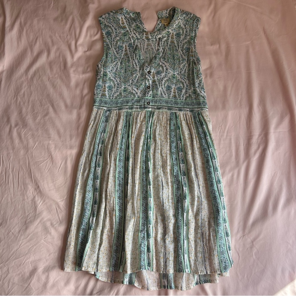 True Craft Sleeveless Printed Button-Front Dress – Size XS